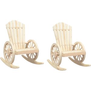vidaXL - Adirondack Schommelstoelen - Massief Vurenhout - 2 Stuks