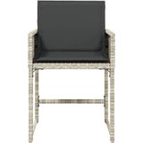 vidaXL Tuinstoelen 4 st met kussens poly rattan lichtgrijs