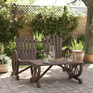 vidaXL - 2-delige Loungeset - Houten - Vurenhout - Adirondack Stijl