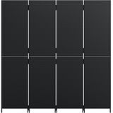 Paravent 4-tlg. Schwarz Poly Rattan Vidaxl