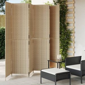 vidaXL - Kamerscherm - 6 Panelen - Beige - Poly Rattan