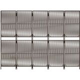 Paravent 5-tlg. Braun Poly Rattan Vidaxl