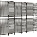 vidaXL Paravent 6-tlg. Grau Poly Rattan