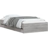 vidaXL Bedframe met lades bewerkt hout grijs sonoma eiken 100x200 cm