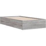 vidaXL - Bedframe - met - lades - bewerkt - hout - grijs - sonoma - eiken - 90x200 - cm