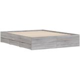 vidaXL Bedframe met lades bewerkt hout grijs sonoma eiken 140x190 cm
