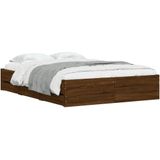 vidaXL Bedframe met lades bewerkt hout bruin eikenkleurig 120x190 cm