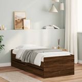 vidaXL Bedframe met lades bruin eikenkleur 75x190 cm Small Single