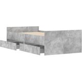 vidaXL Bedframe met lades betongrijs 100x200 cm