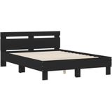 vidaXL - Bedframe - met - hoofdeinde - bruin - eikenkleurx190 - cm