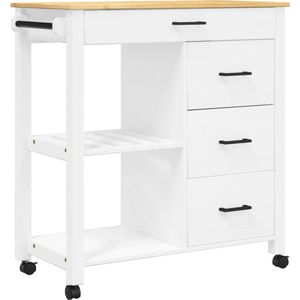 SoBuy FKW56 HG Keukenwagen Met 2 Legplanken En Een Afneembaar Metalen Dienblad Op Wieltjes Ca 80 X 90 40 Cm Lichtgrijs 1012167143