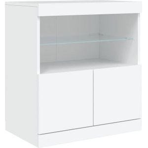 vidaXL Sideboard mit LED-Leuchten Weiß 60x37x67 cm