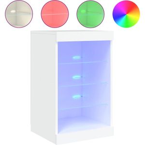 vidaXL Dressoir met LED-verlichting 41x37x67 cm wit