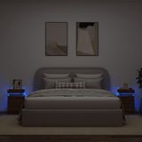 vidaXL Nachtkastjes met LED 2 st 35x39x55 cm bruineikenkleurig
