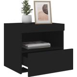 vidaXL Nachttisch mit LED-Leuchten Schwarz 50x40x45 cm