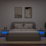 vidaXL Nachtkastjes met LED-verlichting 2 st 50x40x45 cm betongrijs