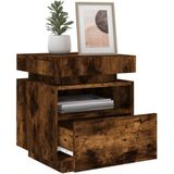vidaXL Nachtkastjes met LED 2 st 40x39x48,5 cm gerookt eikenkleurig