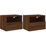 vidaXL Tv-wandmeubels 2 st 40x30x30 cm bewerkt hout bruineikenkleurig