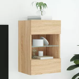 Tv-wandmeubel met LED-verlichting 60x30x40 cm wit | -nl
