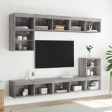 vidaXL TV-Schränke mit LED-Leuchten 2 Stk. Grau Sonoma 80x30x30 cm
