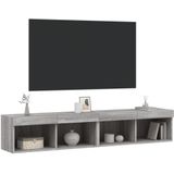 vidaXL TV-Schränke mit LED-Leuchten 2 Stk. Grau Sonoma 80x30x30 cm