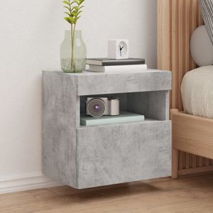vidaXL - Tv-wandmeubel - met - LED-verlichting - 40x30x40 - cm - betongrijs