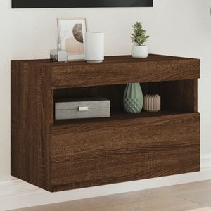 vidaXL TV-Wandschrank mit LED-Leuchten Braun Eichen-Optik 60x30x40 cm
