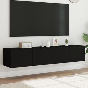 vidaXL - Tv-meubels - met - LED-verlichting - 2 - st - 80x35x31 - cm - zwart