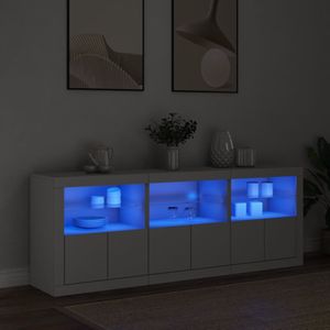 vidaXL - Dressoir - Wit - Hout - Met LED-verlichting