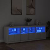 vidaXL Dressoir met LED-verlichting 202x37x67 cm wit