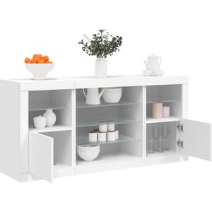 vidaXL Dressoir met LED-verlichting 142,5x37x67 cm wit