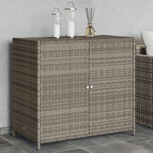 Gartenschrank Grau 83x45x76 cm Poly Rattan vidaXL