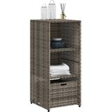 vidaXL Tuinkast 50x55x115 cm poly rattan grijs