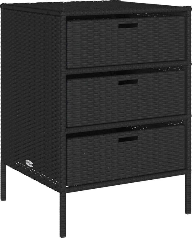 Vidaxl - Gartenschrank Schwarz 55x59x80 cm Poly Rattan
