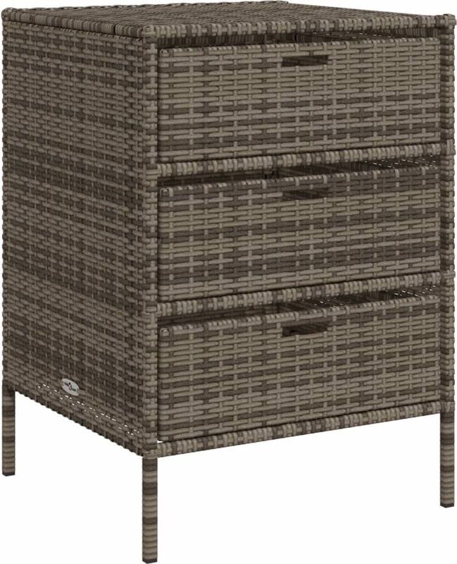 vidaXL Gartenschrank Grau 55x59x80 cm Poly Rattan
