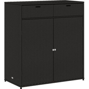 Vidaxl - Gartenschrank Schwarz 105x55x113 cm Poly Rattan