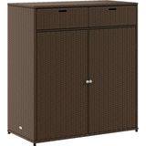 Gartenschrank Braun 105x55x113 cm Poly Rattan Vidaxl