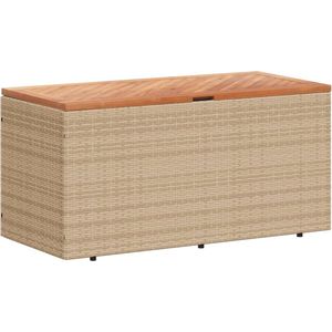 Tuinbox 110x50x54 cm poly rattan en acaciahout beige