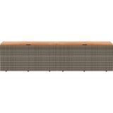 vidaXL Tuinbox 220x50x54 cm poly rattan en acaciahout grijs