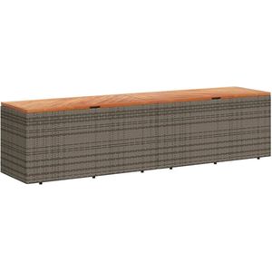 vidaXL Tuinbox 220x50x54 cm poly rattan en acaciahout grijs