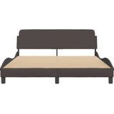 vidaXL - Bedframe - zonder - matras - stof - donkerbruin - 160x200 - cm
