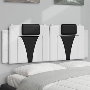 vidaXL - Hoofdbordkussen - 120 - cm - kunstleer - wit - en - zwart