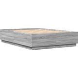 vidaXL Bedframe met LED-verlichting grijs sonoma eiken 120x200 cm