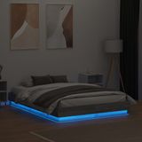 vidaXL Bedframe met LED-verlichting grijs sonoma eikenkleur 140x190 cm