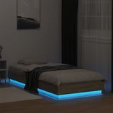 vidaXL Bedframe met LED-verlichting sonoma eikenkleurig 100x200 cm