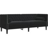 vidaXL - 3-delige - Loungeset - Chesterfield - met - bolsters - fluweel - zwart