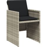 vidaXL - 7-delige - Tuinset - met - kussens - poly - rattan - grijs