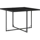 vidaXL 5-delige Tuinset met kussens poly rattan zwart