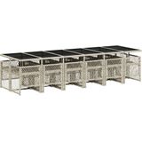vidaXL 13-delige Tuinset met kussens poly rattan lichtgrijs