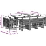 vidaXL - 11-delige - Tuinset - met - kussens - poly - rattan - gemengd - beige